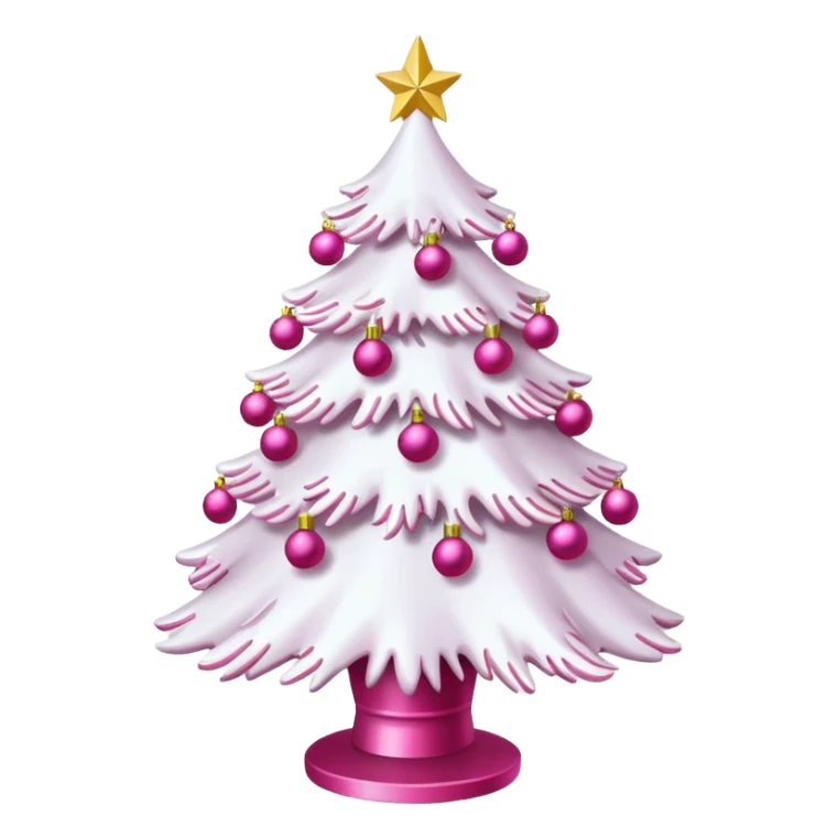 White Christmas tree with pink ornaments sticker
