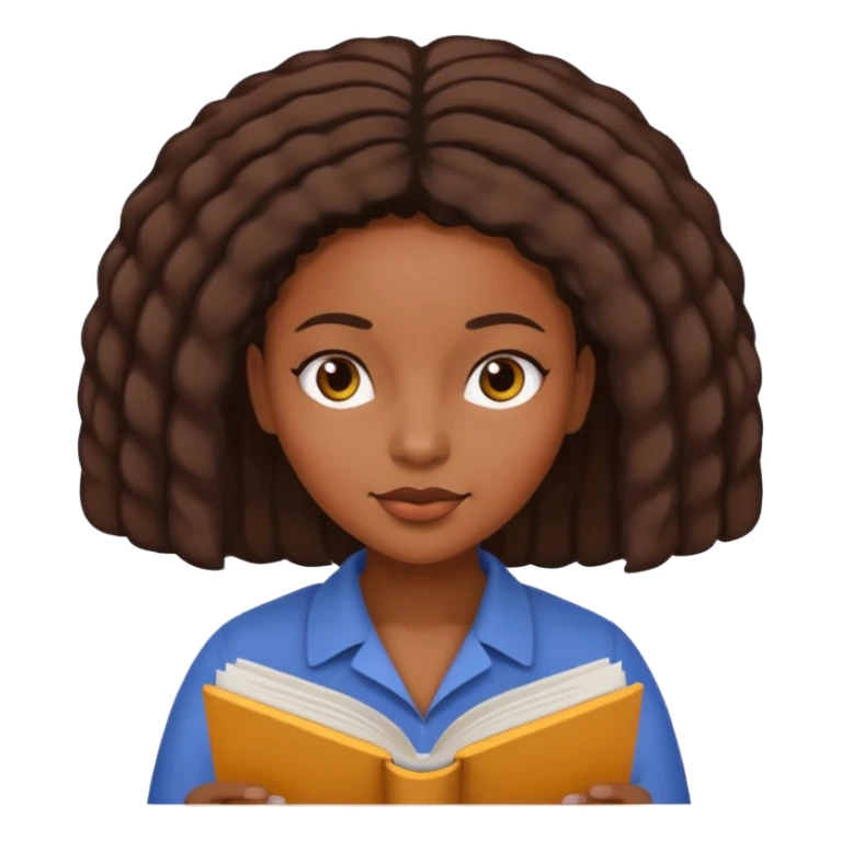 Black Woman Reading textbook sticker