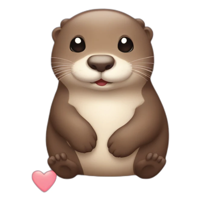 Cute otter in love with hearts sticker