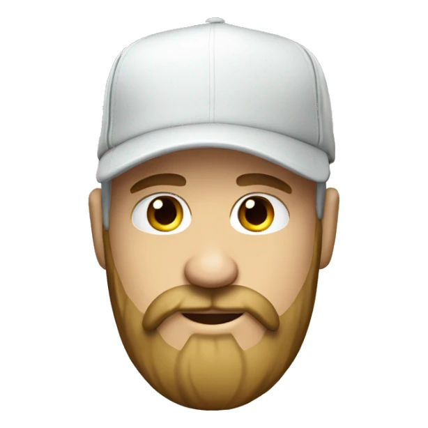 Bearded White male wearing a trucker hat. Realisic sticker