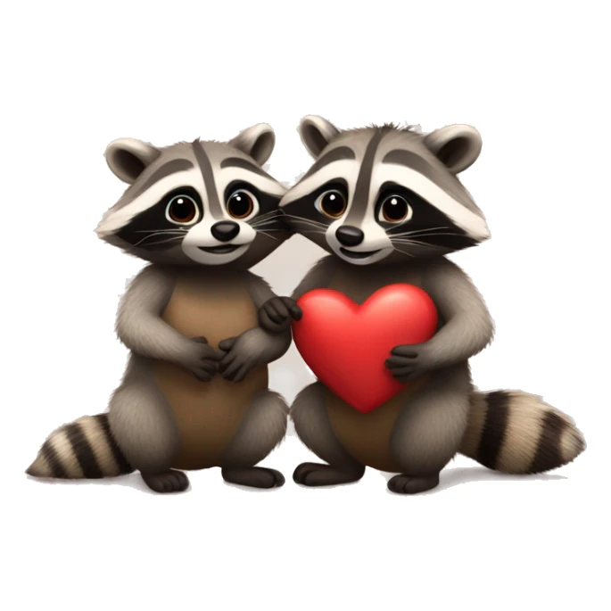 Raccoons in love sticker