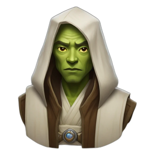 hyperrealist jedi in world of warcraft sticker