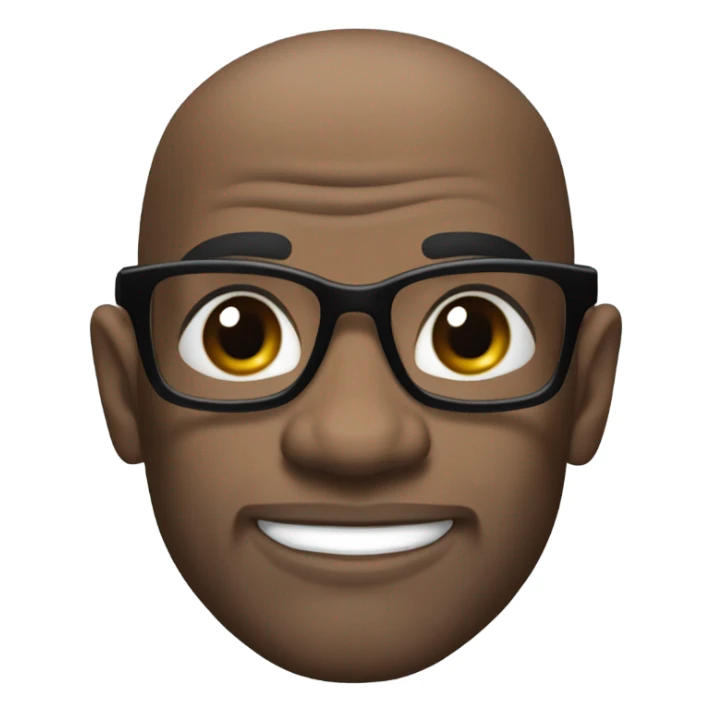 deon sanders with small round face and suit and glasses and buzz cut and small black eyes and small gray beard and small black eyes and wrinkled forehead sticker