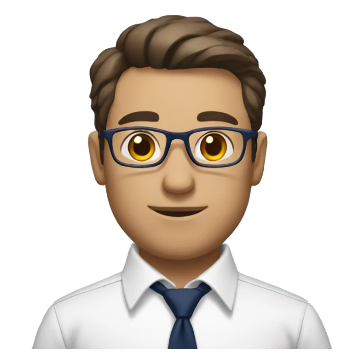 A modern man with glass white shirt and  navy blue tie and book in hand sticker