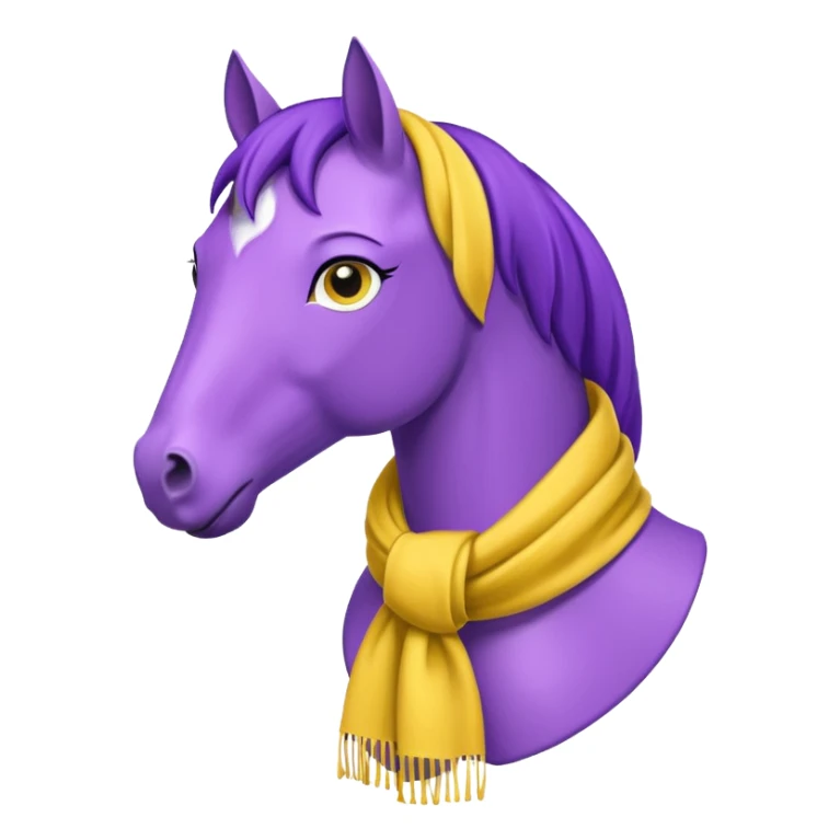 Purple horse wearing yellow scarf
 sticker