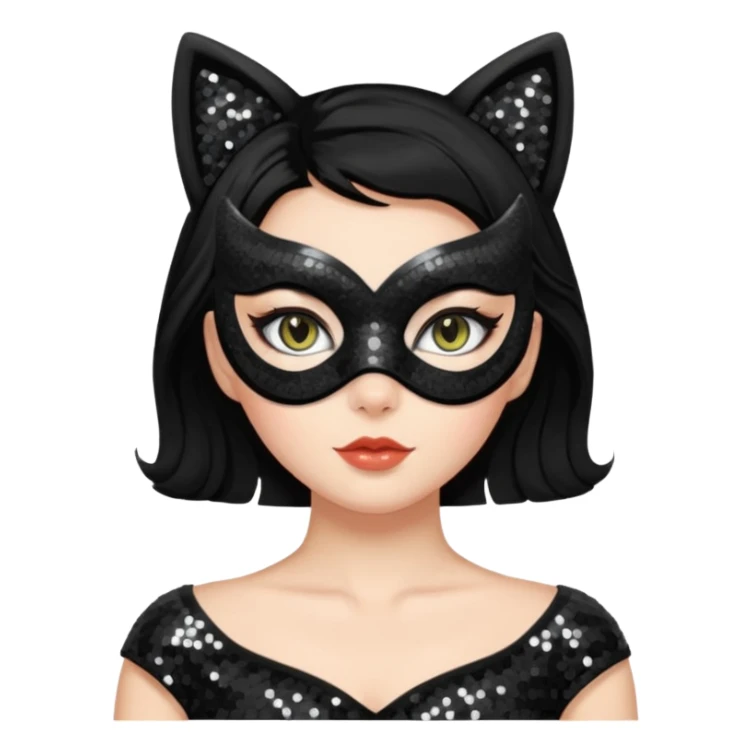 woman with cat eye mask sticker