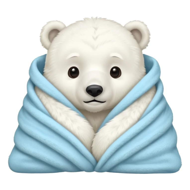 baby white polar in cozy blanket sticker