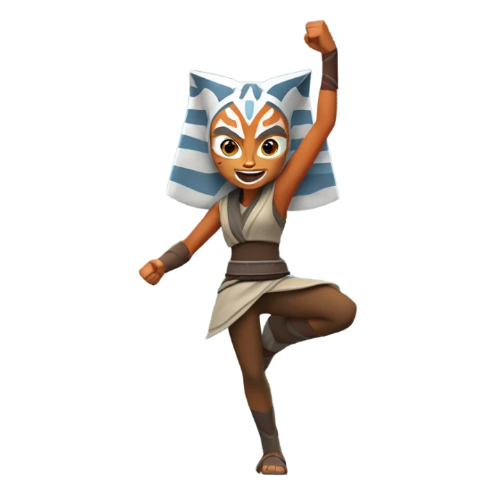 Excited ahsoka tano raising fists  sticker
