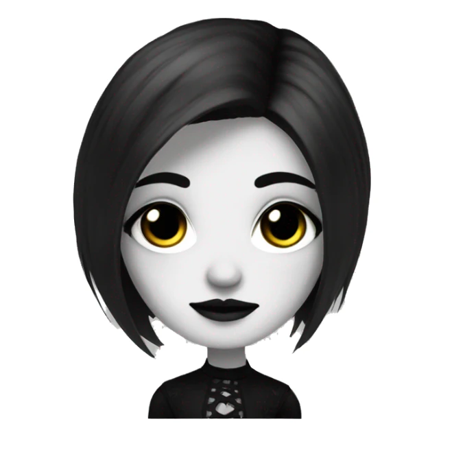 Mexican Goth girl black and white hair sticker