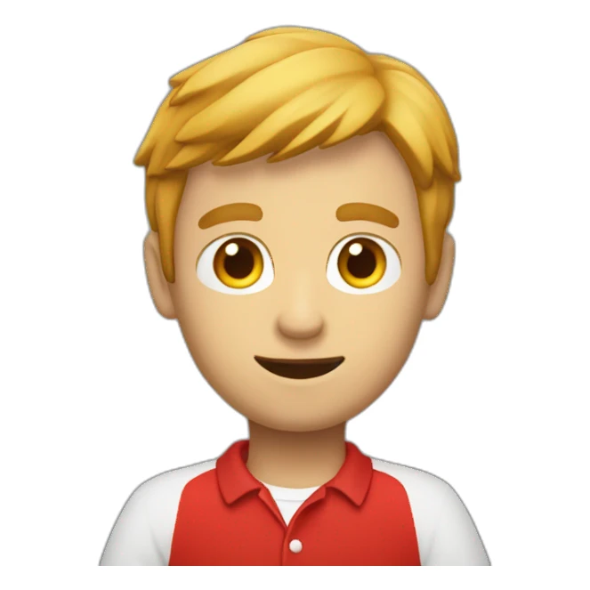 Un homme chauve en polo rouge sticker