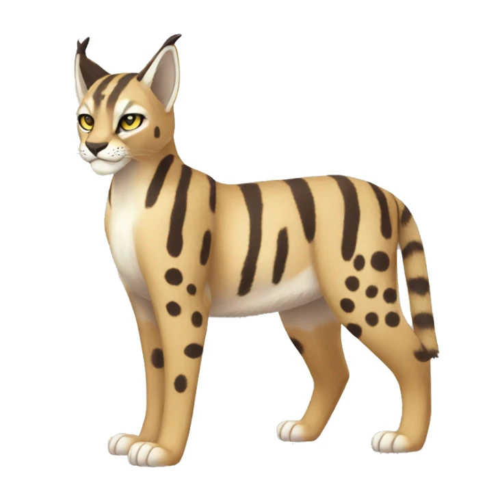 Striped and spotted Lynx-Caracal-Fakemon-hybrid full body sticker