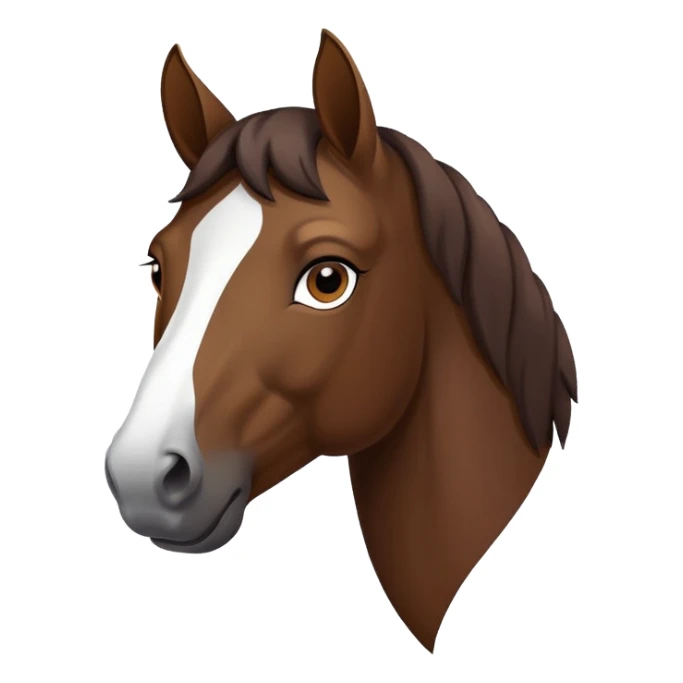 dark brown horse with white line from nose to eyes sticker