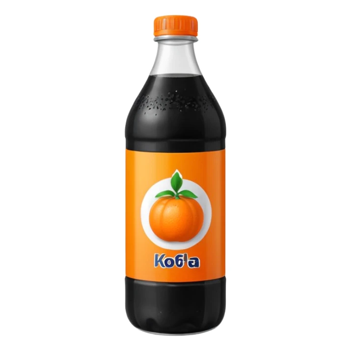 Czech Kofola black and orange in a plastic bottle black liquid sticker