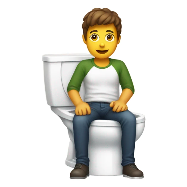 Sitting on toilet sticker