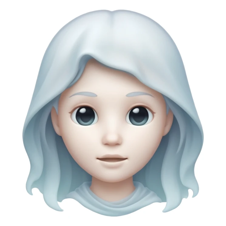 ghostly, detailed image with a dreamy atmosphere, cool tones in memoji sticker