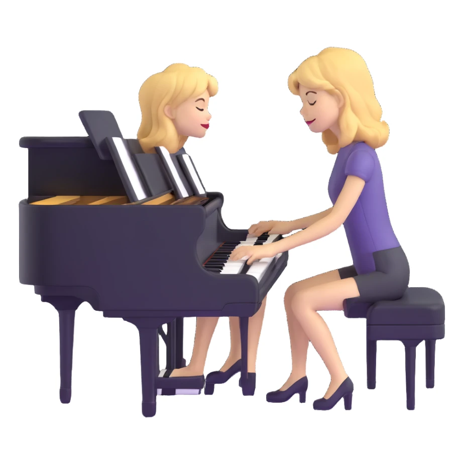 Michelle Monaghan with honey blonde hair playing piano sticker