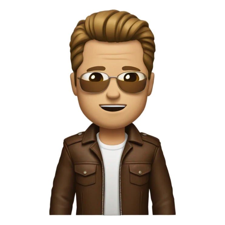 Brad Pitt in a brown leather jacket from fight club sticker
