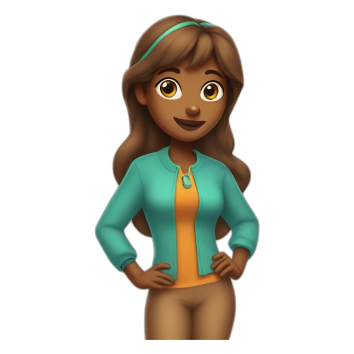 Brown Girl in a Scooby Doo costume sticker