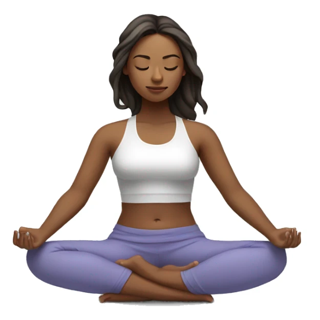 yoga girl, sit down meditation pose, fair skin sticker