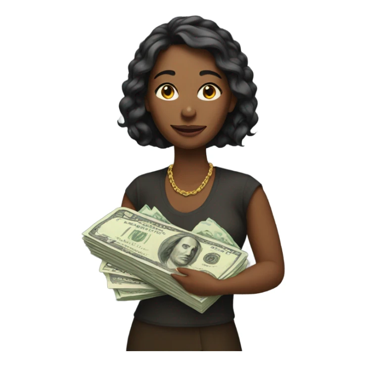 women with money sticker