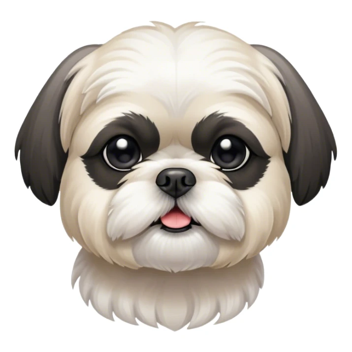 Old white Shih Tzu with black ears and black eyes sticker