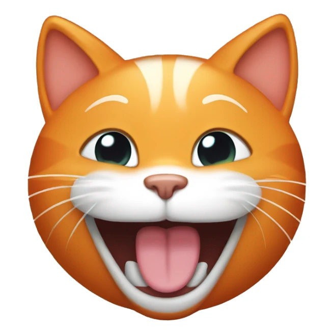 orange cat laughing with tears coming out sticker