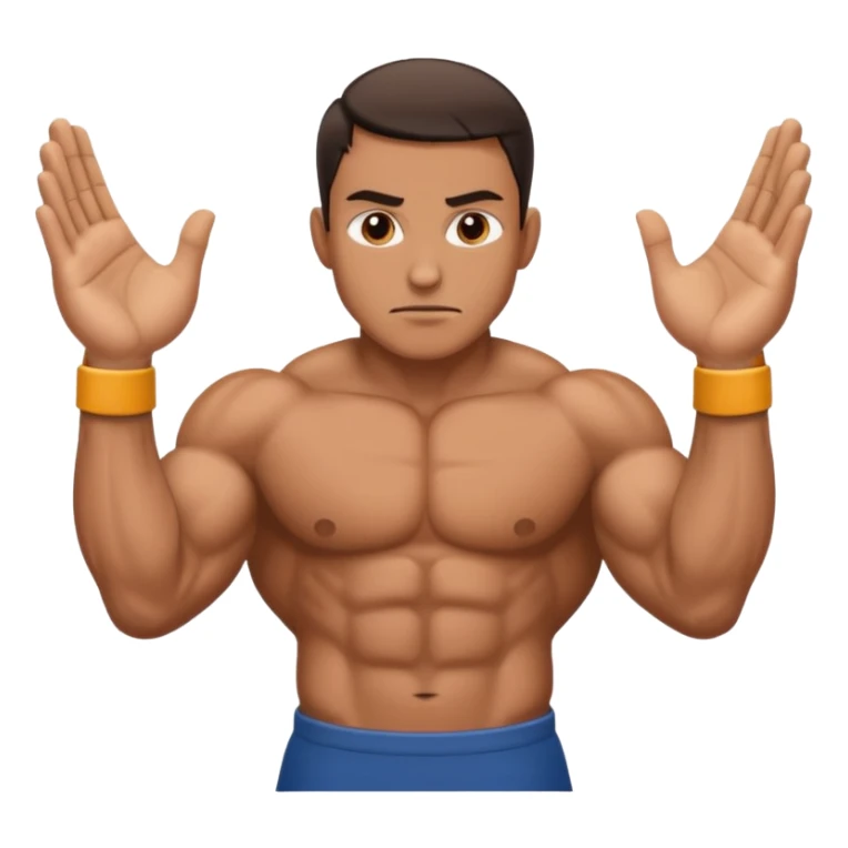 tough out with hands to the side  sticker