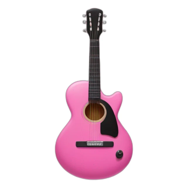 Black guitar with a thin coquette pink bow  sticker