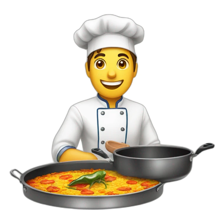 Cocinero haciendo Paella de bogavante sticker