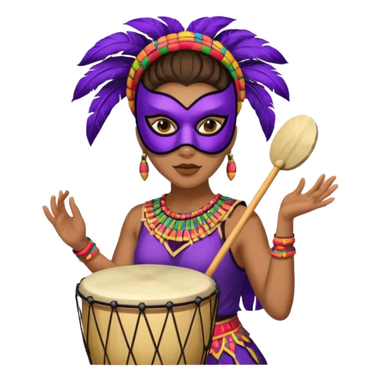 Masked Festival Drummer woman sticker