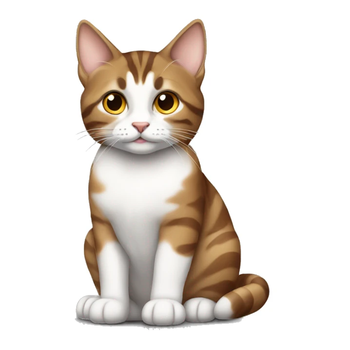Brown and white tabby sitting sticker