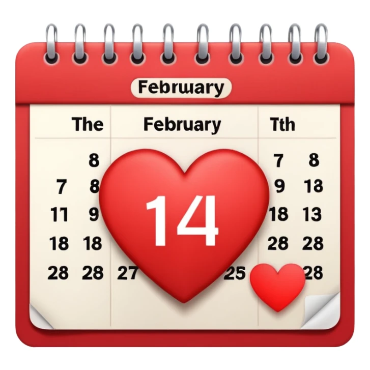 14 de febrero  seleccionado en calendario sticker