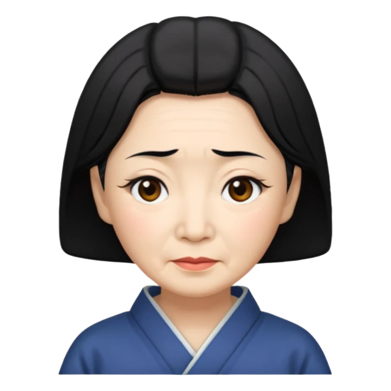 old japanese women with black hair sticker