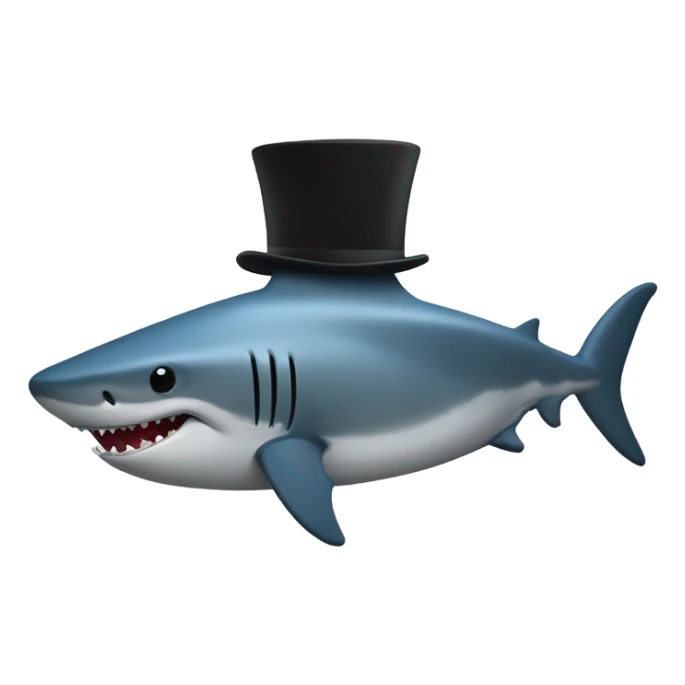 Un requin qui a un chapeau noir sticker