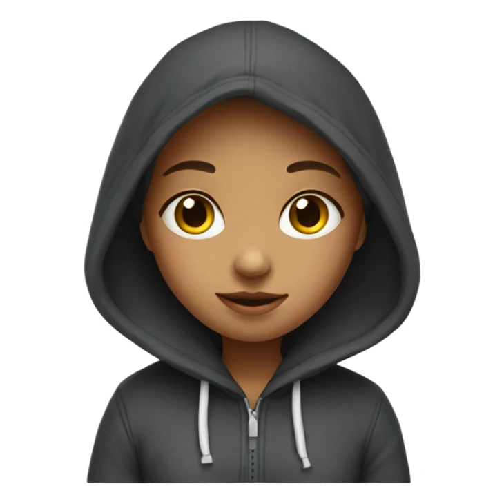 cute girl wearing hoodie sticker