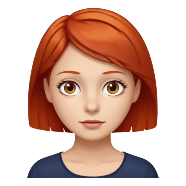 women with very short red hair and brown eyes sticker