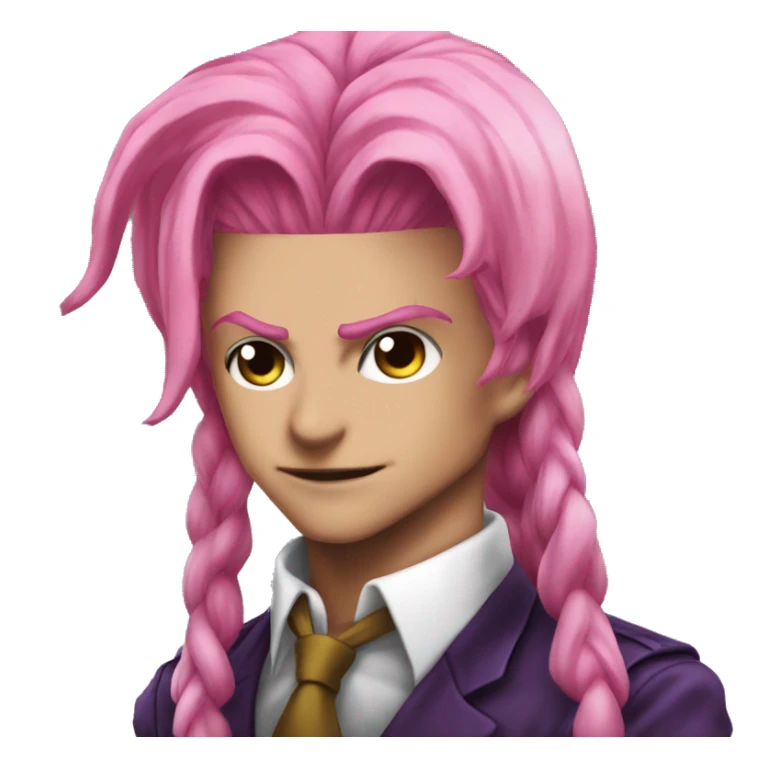 diavolo from jojos bizzare adventure, long pink hair, upperbody sticker