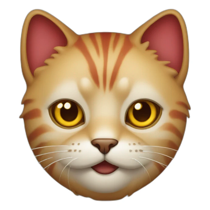 A freaky cat with Red and golden colour sticker