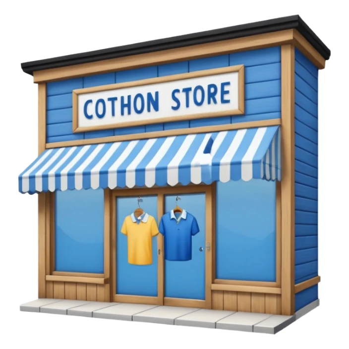 Tienda de ropa azul y blanca sticker