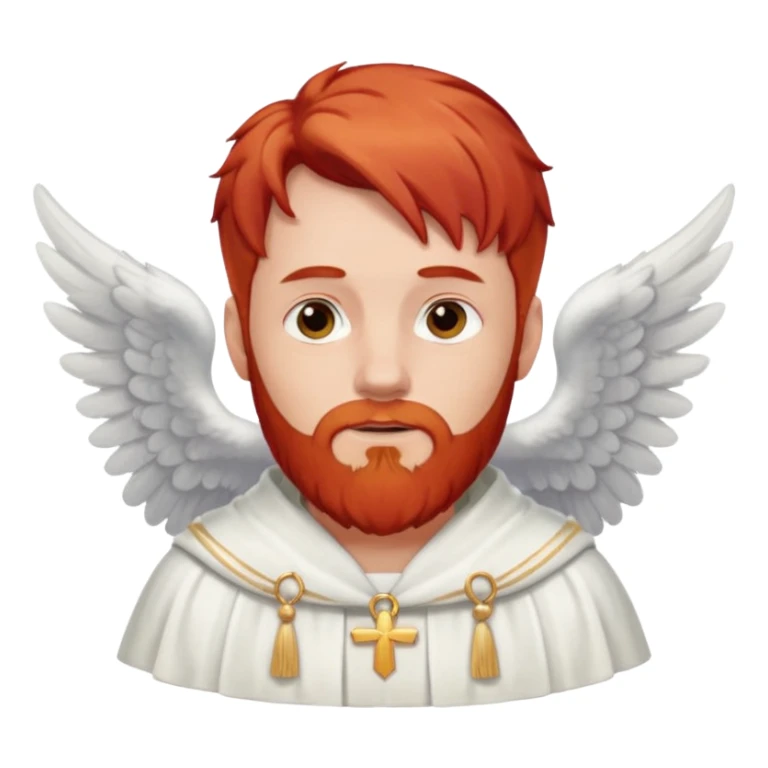 red hair, white bearded man angel sticker