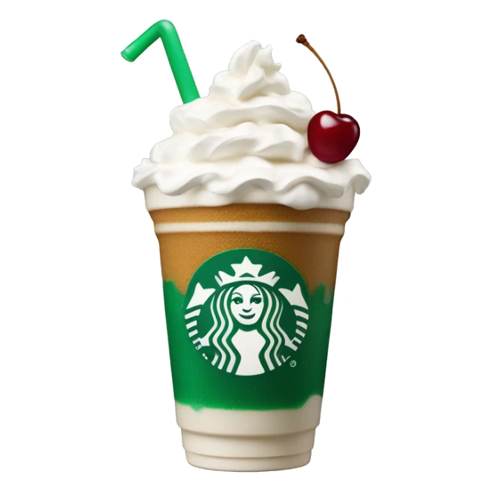 A star bucks drink with whipped cream and cherry on top sticker