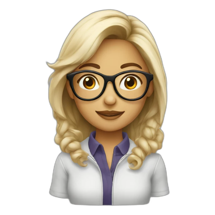 Showo heart girl(light tone) wearing specs sticker