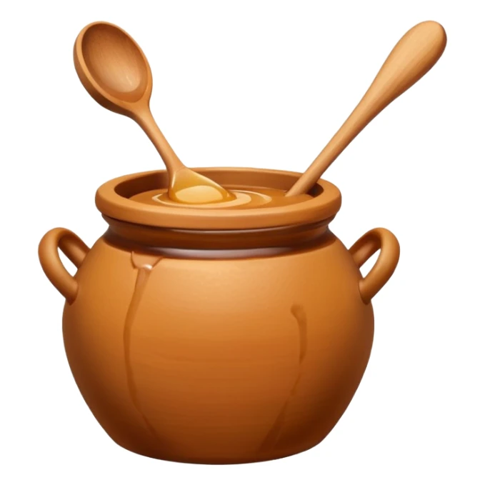  clay honey pot with a wooden spoon sticker