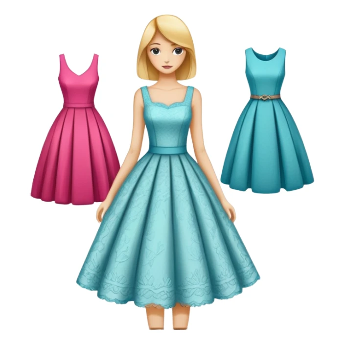 Fashion sketchbook with dress sketches sticker