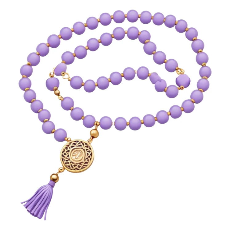 Light purple floral Muslim prayer beads sticker