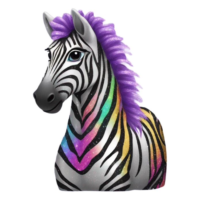 Lisa frank glitter zebra with Long hair sticker