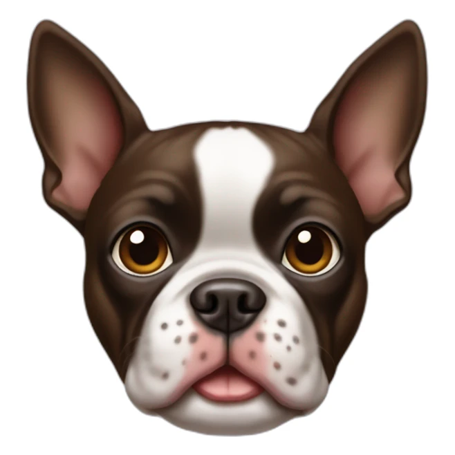brown boston terrier frenchi sticker