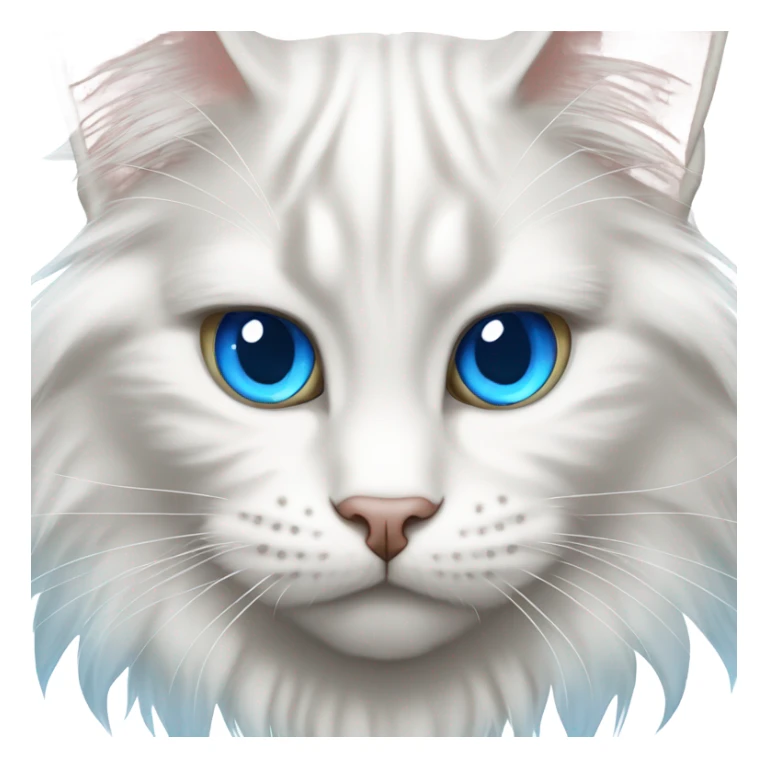 white maine coon cat with blue eyes sticker