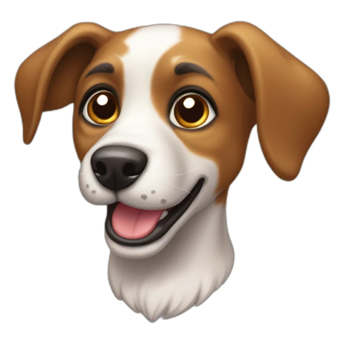 Young Alzatian dog playful face sticker