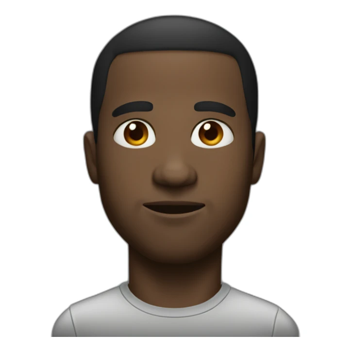 Black man with a slightly heavy build and a slightly large nose and small eyes sticker